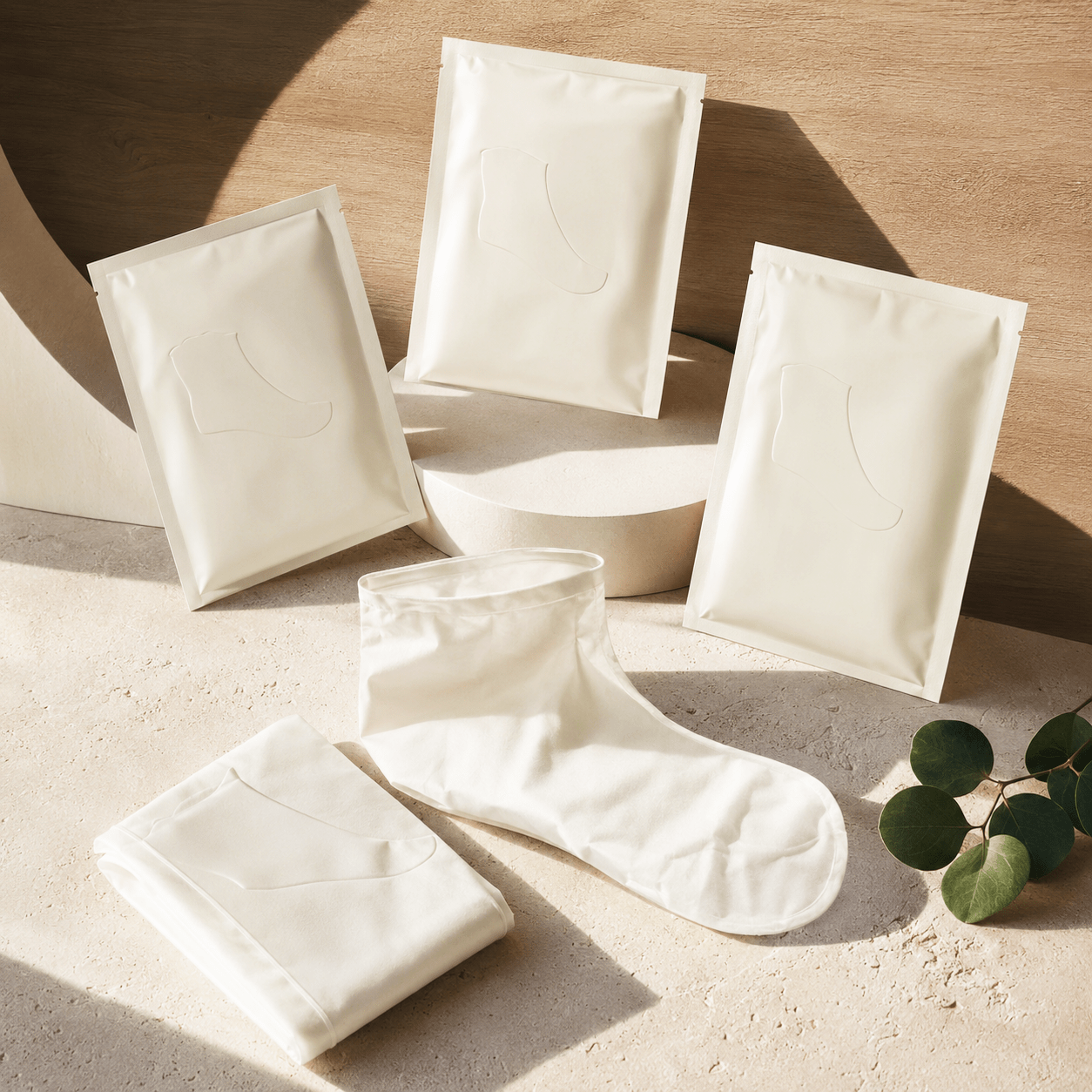 Side-by-side comparison of a disposable single-use foot mask versus the reusable Molosoc foot cover